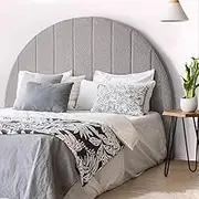 Furb Bed Headboard Double Beds Head Frame Base Upholstered Modern Arch Shape Beds Headboards Bedroom Furniture Freestanding for Home Bedroom, Grey