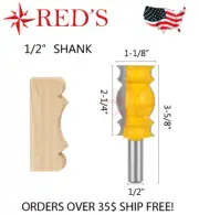 REDS Y80833-8 - 2-1/4" Cove-Bead Crown Molding Router Bit 1/2" Shank