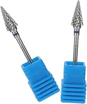 NIYANGLE Universal Nail Care Tools 2pcs Nail Art Drill Bits Cuticle Drill Pedicure File Bits Tungsten Steel
