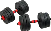 20kg Adjustable Rubber Dumbbell Set Barbell Home GYM Exercise Weights
