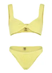 Hunza G Juno Yellow Seersucker Bikini - One Size One Size