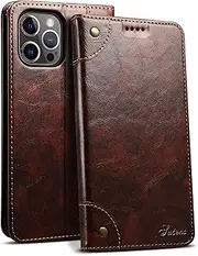 SINIANL Compatible with iPhone 13 Pro Max Leather Case, iPhone 13 Pro Max Wallet Folio Case with Magnetic Closure Kickstand Card Slots Flip Book Cover for iPhone 13 Pro Max 6.7 inch 2021 Brown