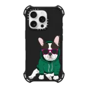 iPhone 16 Pro Bounce Case MagSafe Compatible Hipster Frenchie - Black and White