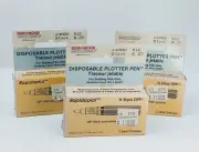 7 New Old Stock KOH-I-NOOR Disposable Plotter Pen Rapidograph H Style BLACK 0.25