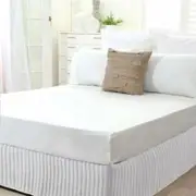 Single White Quilted Bed Valance