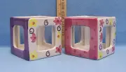2 Square Photo Cubes with Planter Holds 4 Photos & Flower Plant Mothers Day