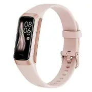 Waterproof Smart Watch with C60 Model 1.1 Inch Display Body Temperature Monitoring Health Tracking Fitness Band for Sports Wristband Pink
