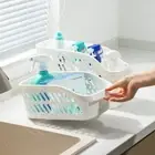 Wheels Plastic Storage Basket Bathroom Clutter Container Home Organization