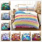Rainbow Spiral Quilt Duvet Cover Set Single/Double/Queen/King Size Bed Linen