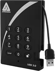Apricorn Aegis Padlock 2 TB USB 3.0 256-Bit AES XTS Hardware Encrypted Portable External Hard Drive (A25-3PL256-2000)