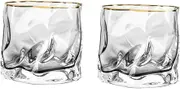 Alipis 2pcs Beer Mug Travel Coffee Mug Coffee Cup Crystal Decor Tea Cup Wine Cup Whiskey Mug Water Cups Retro Decor Beer Cup Bar Whiskey Cups Clear Drinking Cup Glass Irregular re-usable