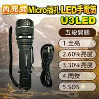 在飛比找ETMall東森購物網優惠-光之圓 內充式Micro插孔 U3 LED手電筒1入 CY-