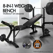 Black Lord Weight Bench 8in1 Press Multi-Station Fitness Home Gym Equipment Flat Bench