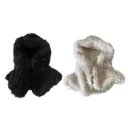 Lamb Wool Hooded Shawl Thickened Warm Scarf Hat Wool Skin Friendly Windproof