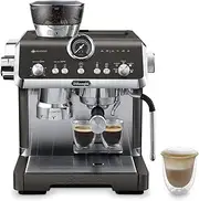 [De'Longhi] La Specialista Opera Manual Espresso Coffee Machine EC9555.BK, Smart Tamping Station, 15 Grind Settings, Cold Brew Function, LatteArt Steam Wand, Includes Milk Frothing Jug, Black