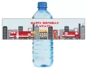 100 Fire Figher Kids Party Water Bottle labels Birthday Party Easy to Use