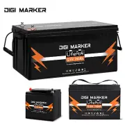 12V 60Ah 135Ah 300Ah Lithium Battery Deep Cycle Rechargeable LiFePO4 RV Solar A
