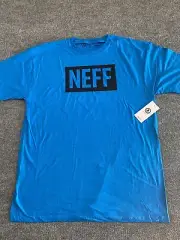 Neff Company T-Shirt Short Sleeve Neff Graphic Men’s 2XL Blue Skate Beach NWT