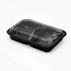 303-1 3 Compartments PS Bento/Lunch Box Meal Prep Containers with Lids 9"*6.3"