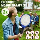2PCS Electric Bug Zapper Tennis Racket Mosquito Fly Swatter Insect Handheld