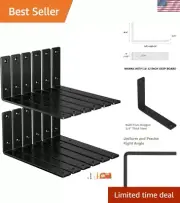 12-Pack 10 Inch Heavy Duty Shelf Brackets, Premium Floating L Bracket for Wal...