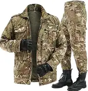 [BYONIC] Pattern Wear-Resistant Overalls, Men's Spring and Summer Soft and Thin Outdoor Camouflage Suit Black Python Labor Insurance Cloth