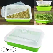 3X Sprouter Seed Tray with Lid BPA Free Bean Sprout Grower Sprouting Seeds Tray
