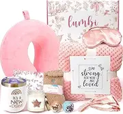 Get Well Soon Care Package - Pink Gift Box for Women, Sympathy Basket, Thinking of You Gift Set - Tumbler, Blanket, Neck Pillow for Postpartum or After Surgery Self Care