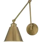 Norwell Lighting 8475-AG-MS Aidan Swing Arm or Wall Lamp Aged Brass