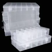 6 Pack 18 Grids Plastic Bead Storage Organizer Box for Jewelry Craft Tackles
