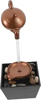 Kisangel Compact Kettle Water Fountain Small Indoor Tabletop Fountain Waterfall Effect Led Lights for Home Decor
