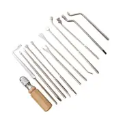 Lot of 13 Piano Tuning & Repair Tools w/Wood Handle - For Grand Piano cy