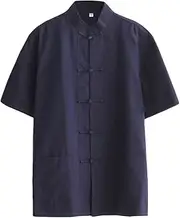 [ZooBoo] Men 's Tang Suit Summer Short - Sleeved Shirt Cotton Shirts