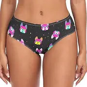 [Peystean] Women's Seamless Hipster Briefs, Colors French Bulldog Soft Mid Waist Stretchy Ladies Bikini Panties