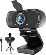 Webcam HD 1080p Live Streaming Web Camera with Stereo Microphone PC Desktop o...