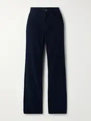 [The Row] The Row - Carlyl Cotton-corduroy Straight-leg Pants - Blue - 24 24 Blue