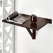 Exquisite Wall Mounted Folding Table Convertible Desk for Study Bedroom Easy to Install Floating Laptop Desk with Drop Leaf Murphy Desk Workbench for Bathroom or Laundry Room (Brown)