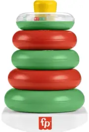 Fisher-Price Baby Toy Holiday Rock-a-Stack, Red & Green Ring Stacking...