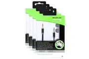 4PK Gecko 1m Flat 3.5mm Male to M AUX Cable Gold Plated Audio Car Phone Cord BLK
