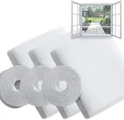 SHSMPXOY Fly Screen Window Insect Stop Mosquito Nets for Windows Mosquito Net Fly Screen Insect Protection No Drilling Fly Net with Velcro Tape Self-Adhesive Protect (White, 1.3 x 1.5 m: 3 Pieces)