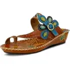 L'Artiste by Spring Step Womens Santorini Slide Toe Ring Sandal - Camel, 36M NEW