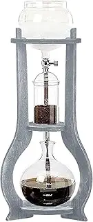 [Nispira] Iced Coffee Cold Brew Drip Tower Coffee Maker Wooden, 6-8 cup, Grey