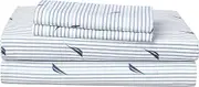 Nautica Cotton Percale Sheet Set, Queen, Audley