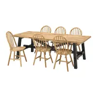 在飛比找IKEA優惠-IKEA 餐桌附6張餐椅, 相思木/相思木, 235 公分