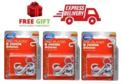 x3 Packs Zenith 50 x 4mm Zinc Plated S Hook - 5 Pack x 3 = 15pcs
