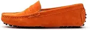 [ZIRIA] Shoes Women Leather Spring Flat Shoes Casual Loafers Slip On Women's Flats Shoes Lady Driving Shoes Orange