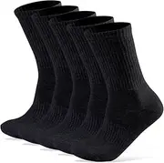 [COZY CORE] 5 Pairs Casual Calf Socks,Lightweight Women's Crew Socks,Athletic Calf-Length Cushioned Sock