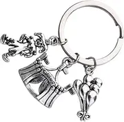 [Holibanna] 2pcs Design Keychains Retro Clown Key Rings Durable Key Holders for Bags Backpacks and Unique Carnival Ornaments with Detail