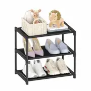 3 Tier Small Shoe Rack, Narrow Stackable Kids Toddler Adult Shoe Storage Orga...