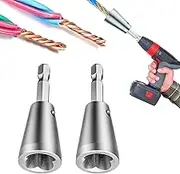 Wire Twister Tool for Drill, 2025 Upgrades Wire Nut Twister for Drill Profession Electricians Tool, 6MM Hex Shank Cable Wire Twisting Tool Wire Twister Wire Connector for 9-22 AWG (2pcs)